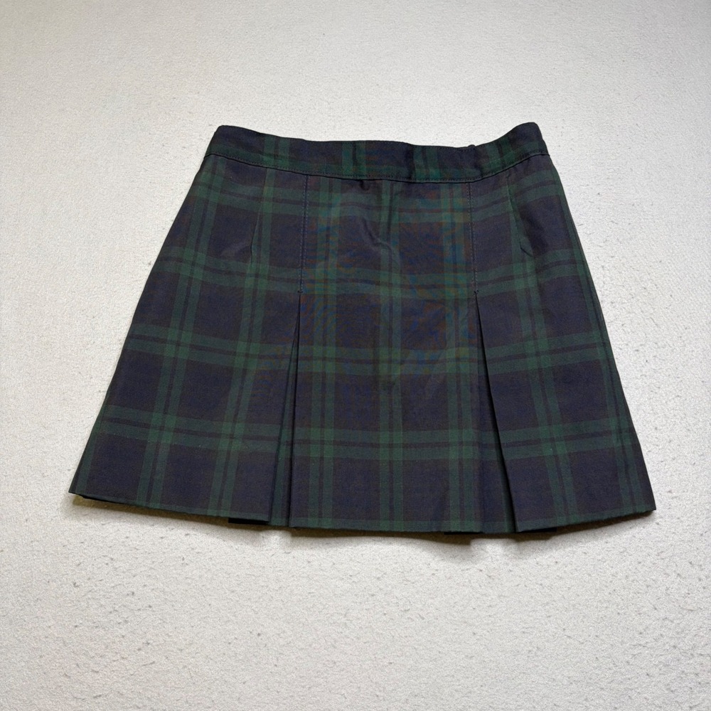 Dennis Plaid Skirt Women 9 Green Blackwatch Pleated Y2K School Uniform Mini